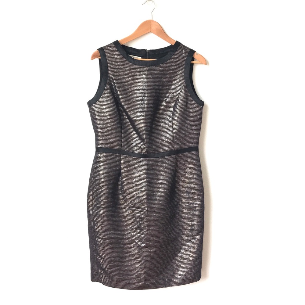 Evan-Picone | Black and metallic sheath dress